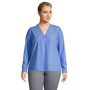 Lands' End Commuter Moisture-Wicking Poplin Top in Size 2X (20W - 22W)